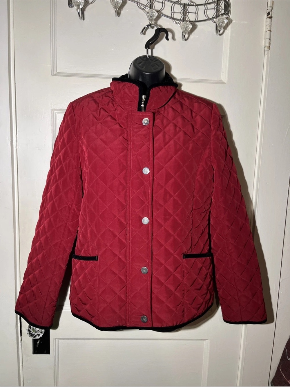 Women’s Jackets Size Small George Red Quilted Lined